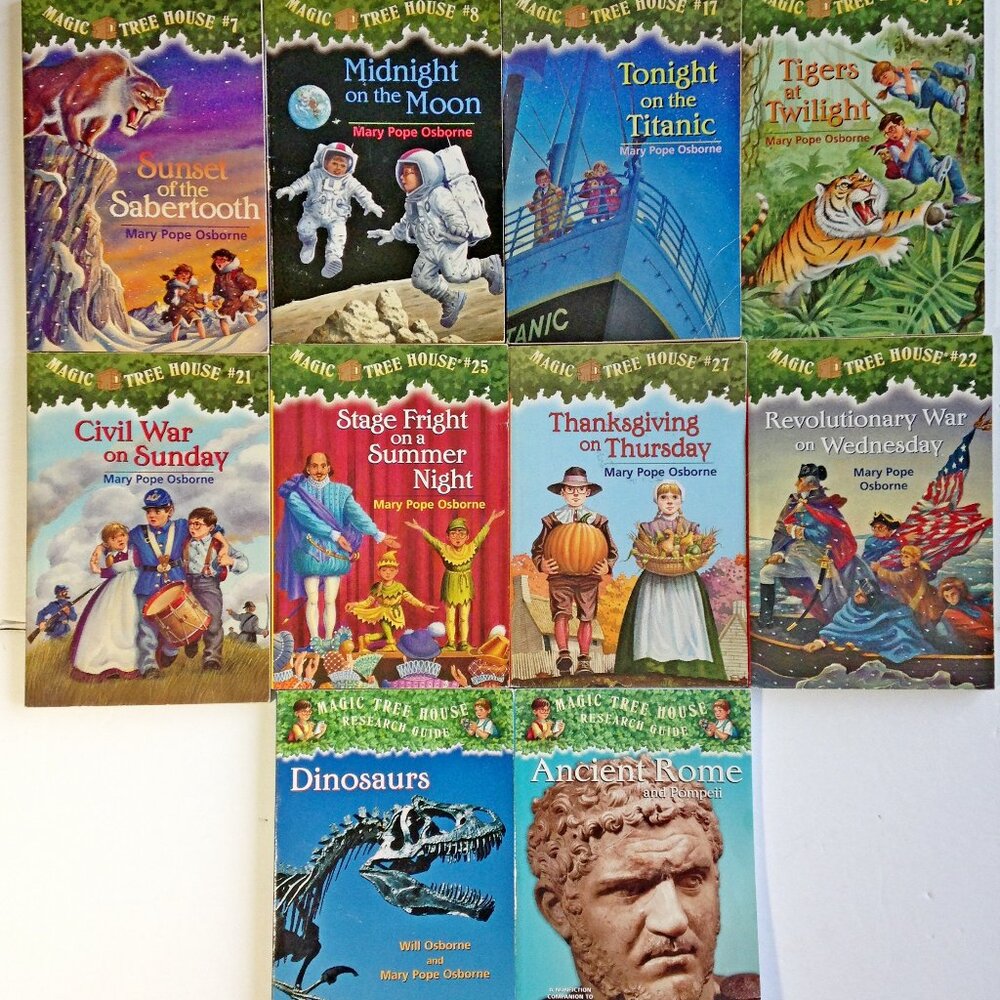 Lot of 10 Magic Tree House Books & Research Guides Mary Pope Osborne